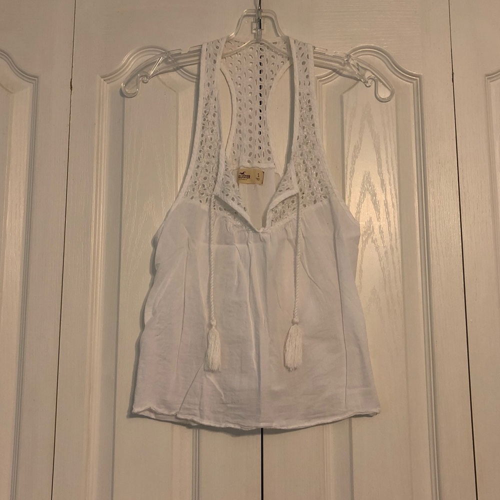 Hollister white tank top